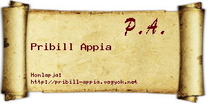 Pribill Appia névjegykártya